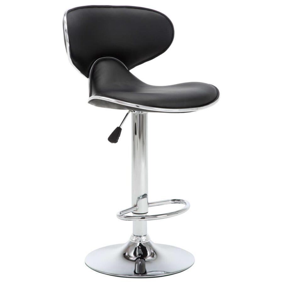 Barstoelen 2 st kunstleer zwart - Afbeelding 3