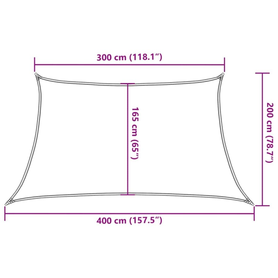 Zonnezeil 160 g/m² 3/4x2 m HDPE beige - Afbeelding 10