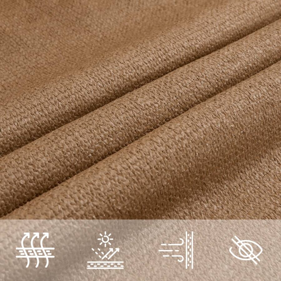 Zonnezeil 160 g/m² 2,5x4 m HDPE taupe - Afbeelding 5