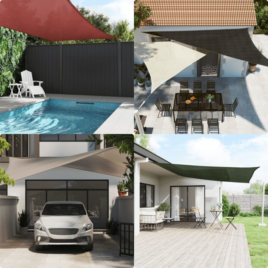 Zonnezeil 160 g/m² 3x4,5 m HDPE taupe - Afbeelding 3
