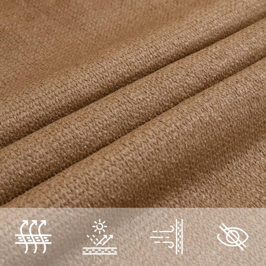 Zonnezeil 160 g/m² 3x4,5 m HDPE taupe - Afbeelding 5