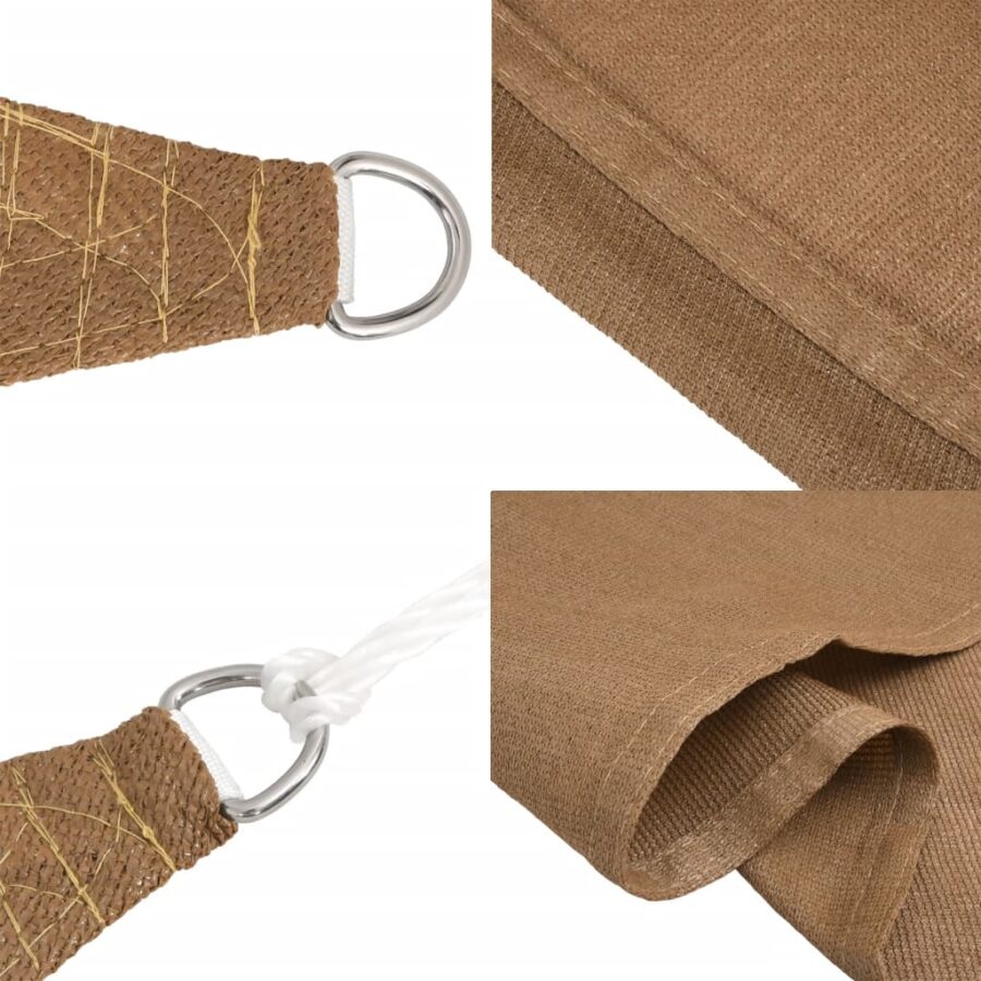 Zonnezeil 160 g/m² 3x5 m HDPE taupe - Afbeelding 7