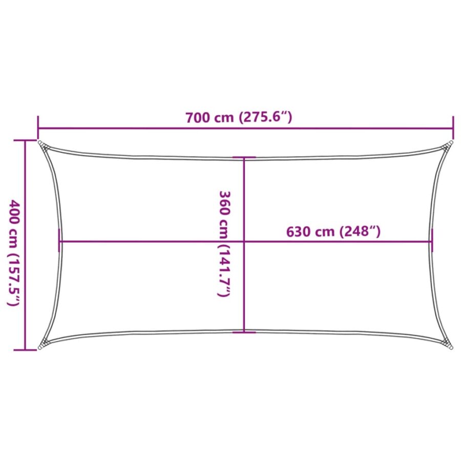 Zonnezeil 160 g/m² 4x7 m HDPE donkergroen - Afbeelding 10