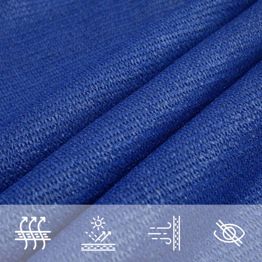 Zonnezeil 160 g/m² rechthoekig 3,5x5 m HDPE blauw - Afbeelding 4
