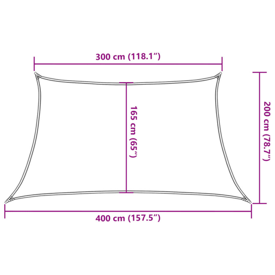 Zonnezeil 160 g/m² 3/4x2 m HDPE geel - Afbeelding 10