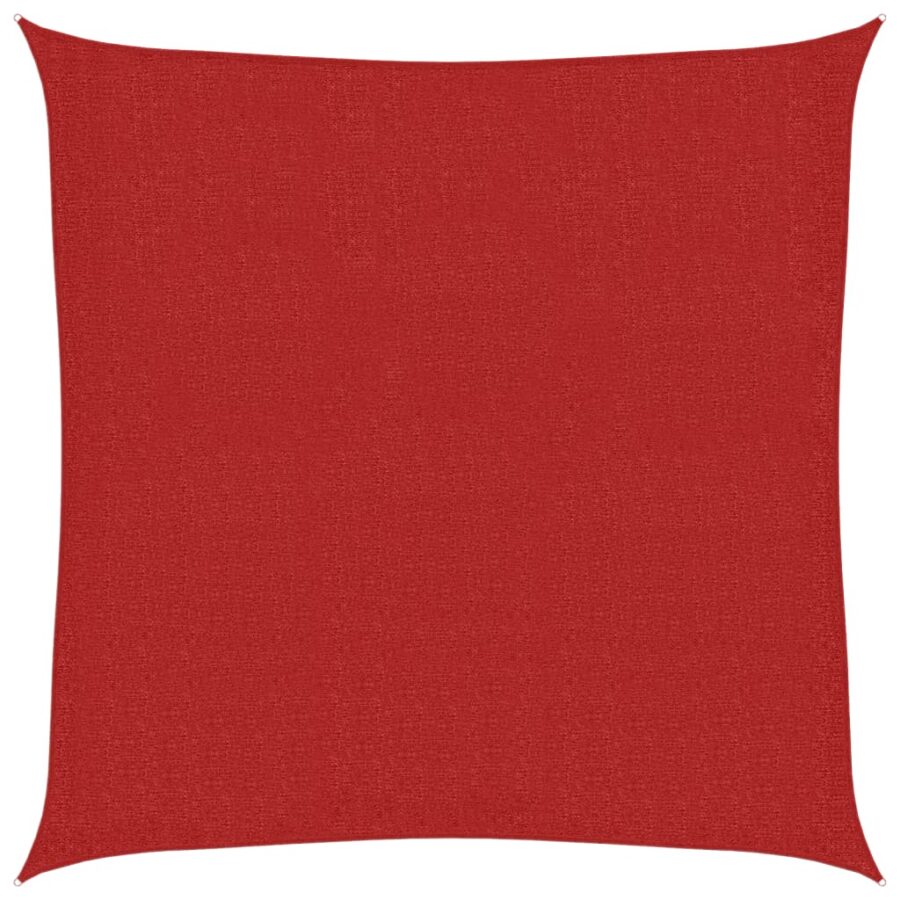 Zonnezeil 160 g/m² 3,6x3,6 m HDPE rood - Afbeelding 2