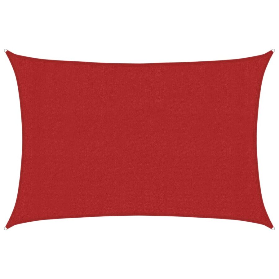 Zonnezeil 160 g/m² 3x4,5 m HDPE rood - Afbeelding 2