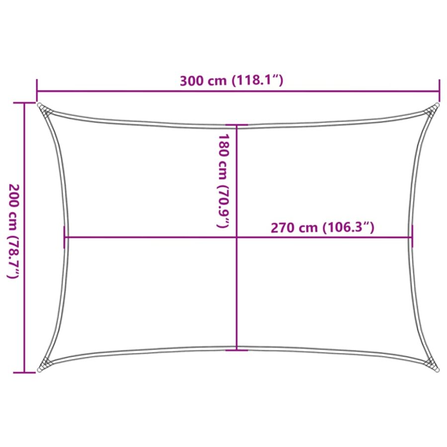 Zonnezeil 160 g/m² 2x3 m HDPE oranje - Afbeelding 10