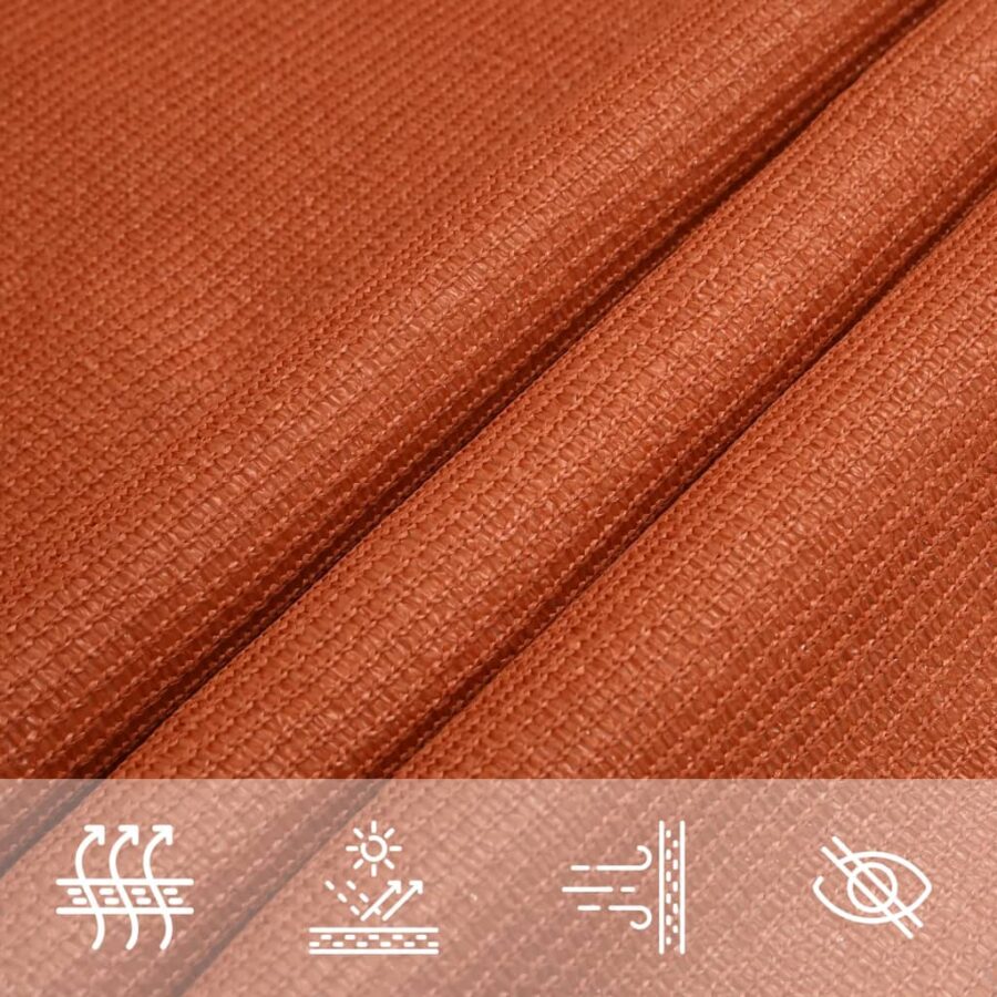 Zonnezeil 160 g/m² 2,5x4 m HDPE oranje - Afbeelding 5