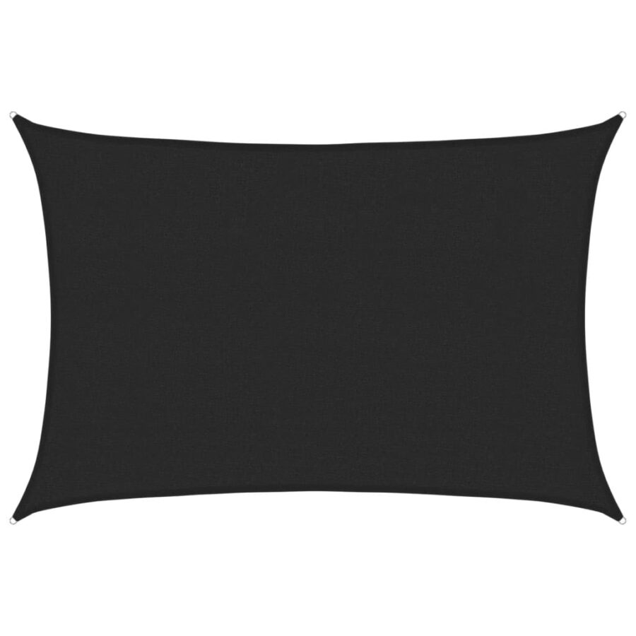 Zonnezeil 160 g/m² 2,5x4 m HDPE zwart - Afbeelding 2