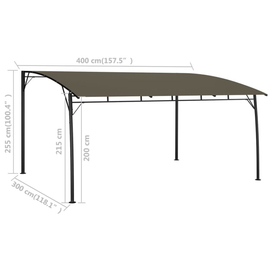 Zonneluifel 4x3x2,55 m taupe - Afbeelding 6