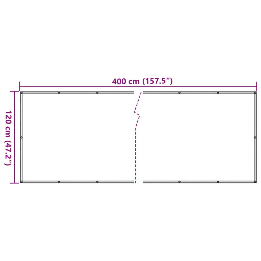 Balkonscherm 120x400 cm oxford stof beige - Afbeelding 6