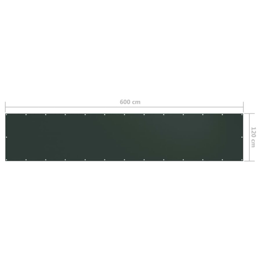 Balkonscherm 120x600 cm oxford stof donkergroen - Afbeelding 5