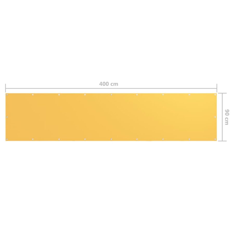 Balkonscherm 90x400 cm oxford stof geel - Afbeelding 5