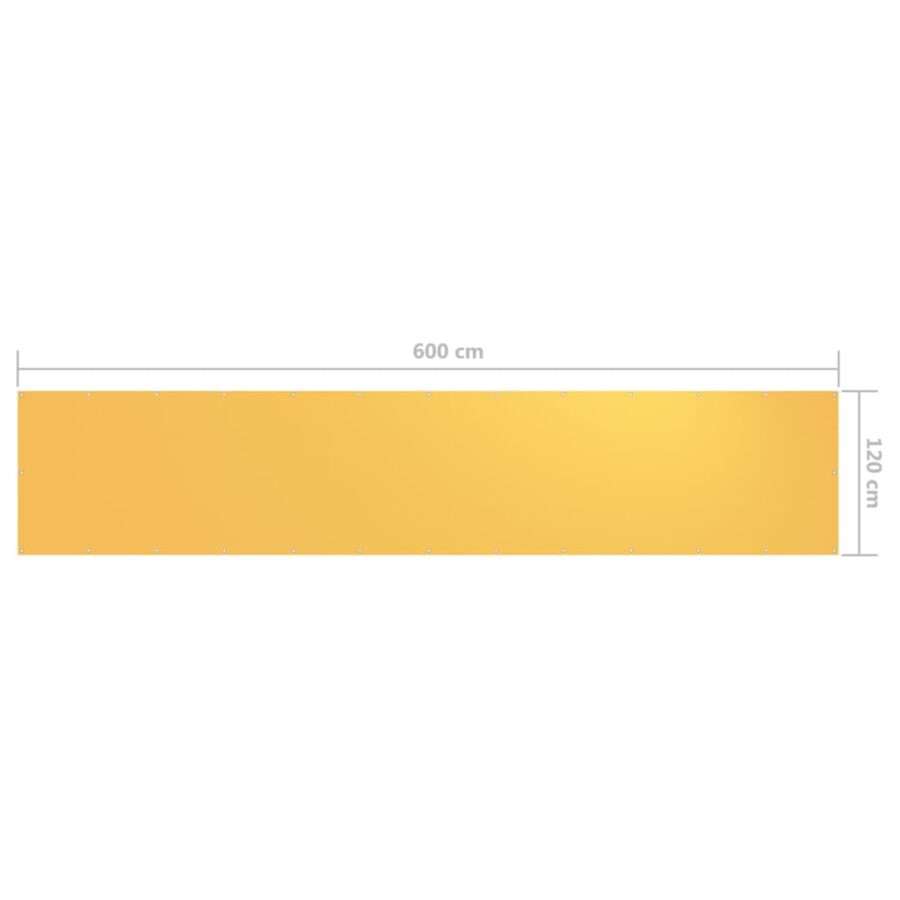 Balkonscherm 120x600 cm oxford stof geel - Afbeelding 5