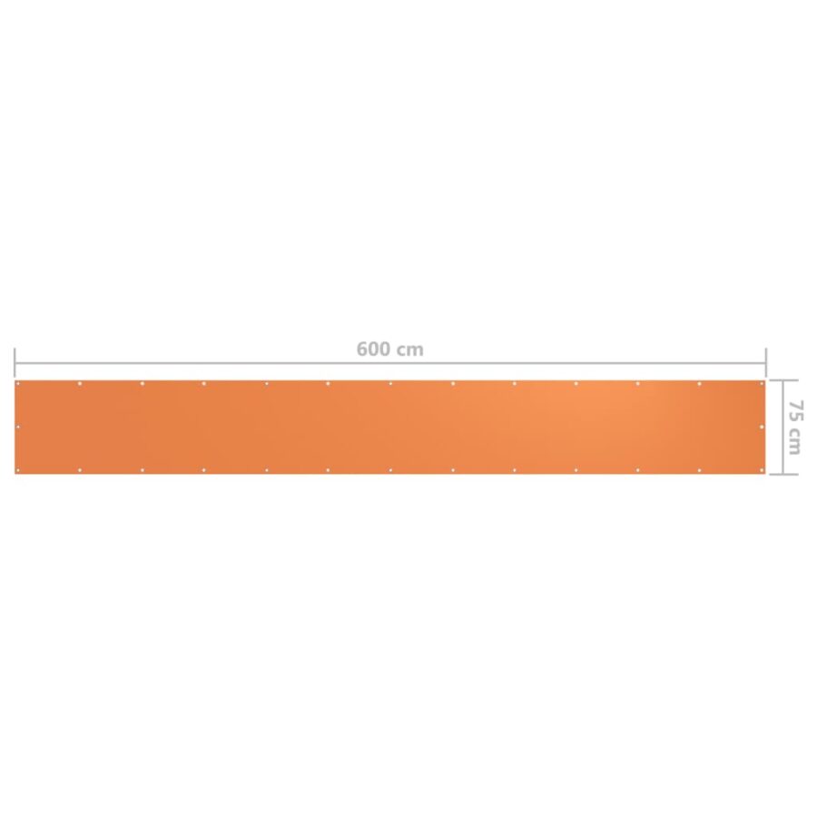 Balkonscherm 75x600 cm oxford stof oranje - Afbeelding 5