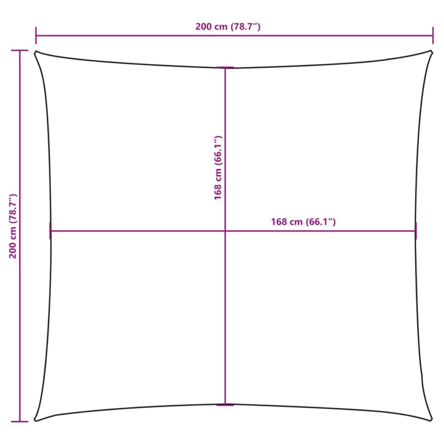 Zonnezeil vierkant 2x2 m oxford stof wit - Afbeelding 10