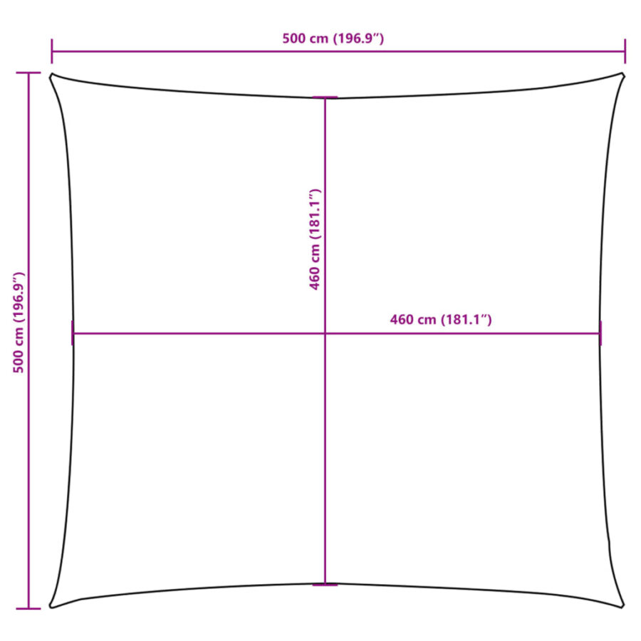 Zonnescherm vierkant 5x5 m oxford stof donkergroen - Afbeelding 10