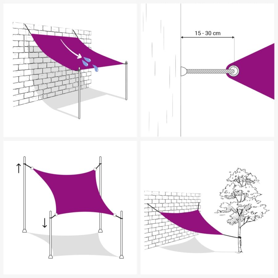 Zonnescherm rechthoekig 2x3,5 m oxford stof bruin - Afbeelding 4