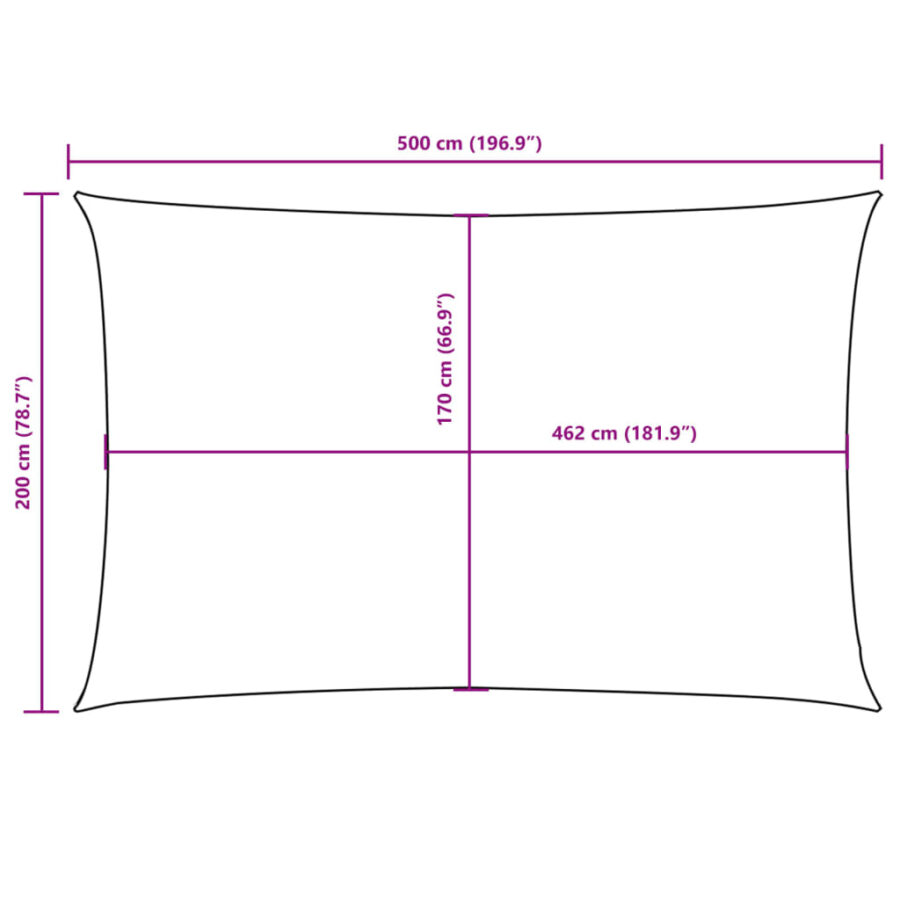 Zonnescherm rechthoekig 2x5 m oxford stof bruin - Afbeelding 10