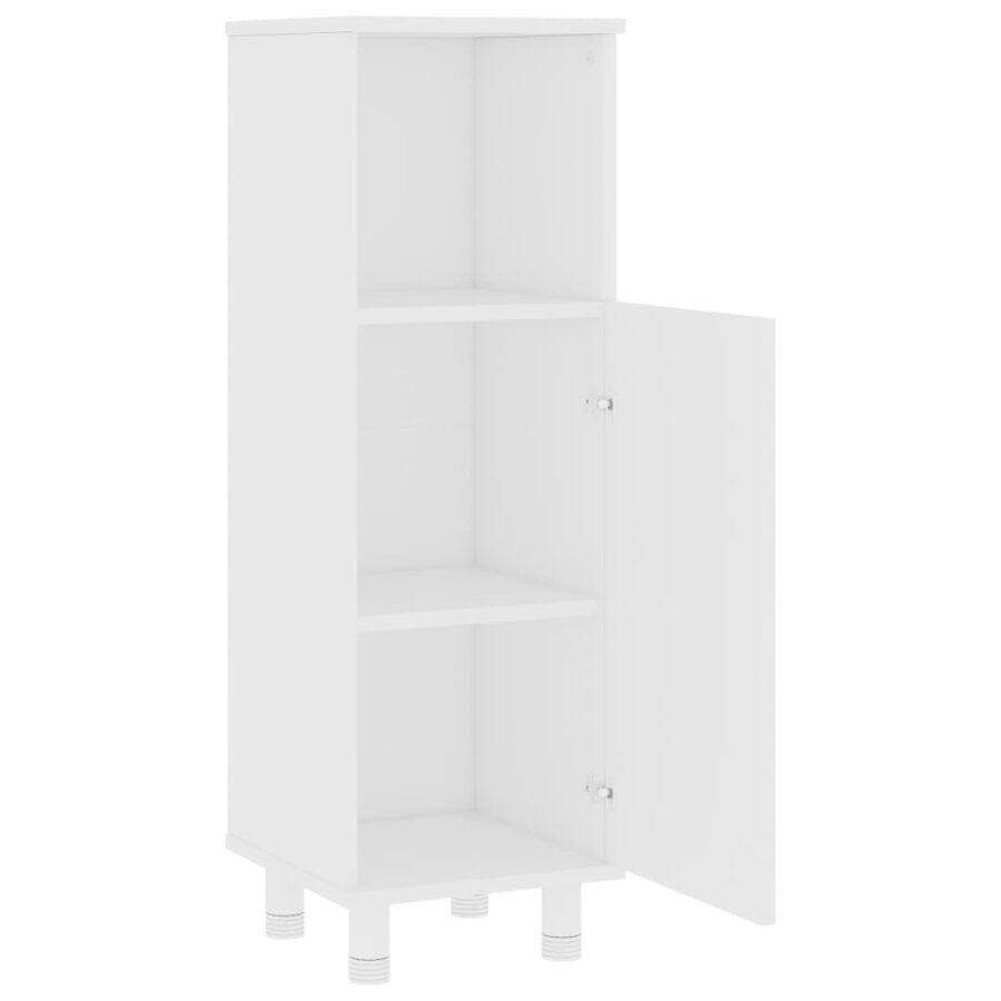 Badkamerkast 30x30x95 cm bewerkt hout wit - Afbeelding 4