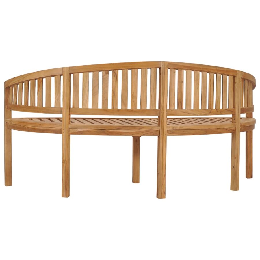 Bankje banaanvormig 180 cm massief teakhout - Afbeelding 4