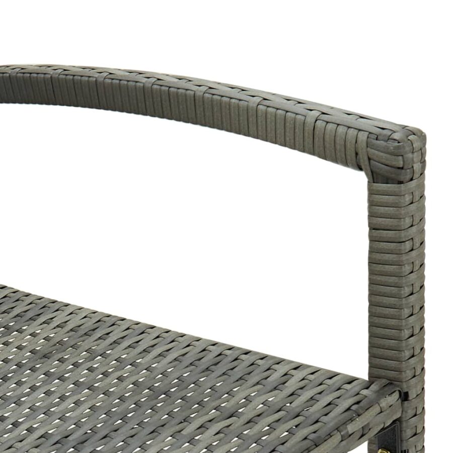 Barkrukken 2 st poly rattan grijs - Afbeelding 7