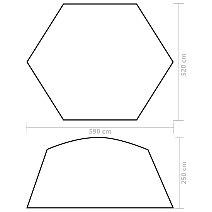 Zwembadtent 590x520x250 cm stof groen - Afbeelding 8