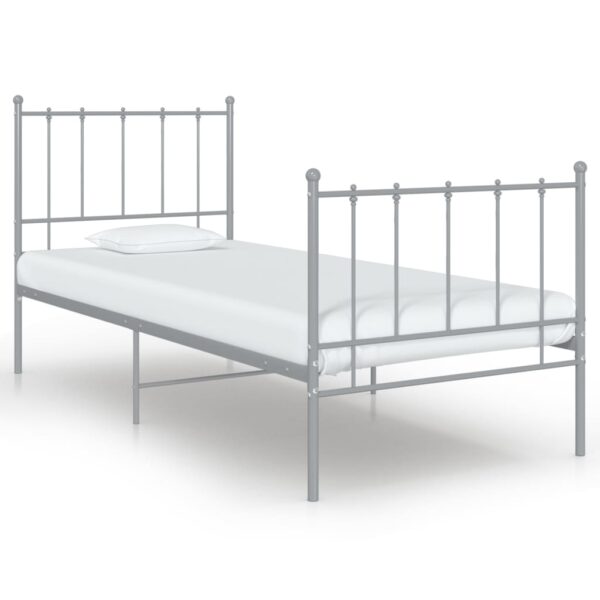 Bedframe metaal grijs 90x200 cm