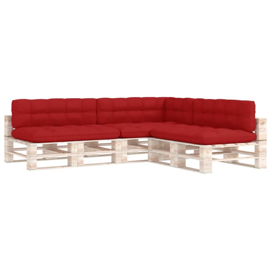 Bankkussens pallet 7 st rood - Afbeelding 2