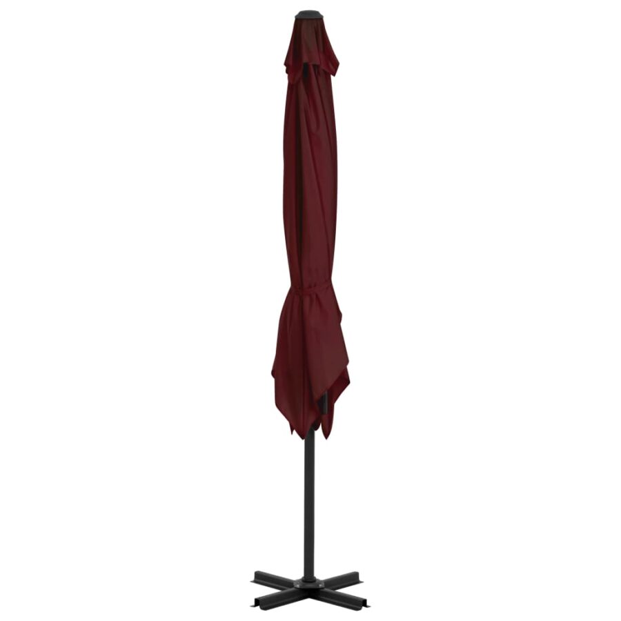 Zweefparasol met aluminium paal 250x250 cm bordeauxrood - Afbeelding 3