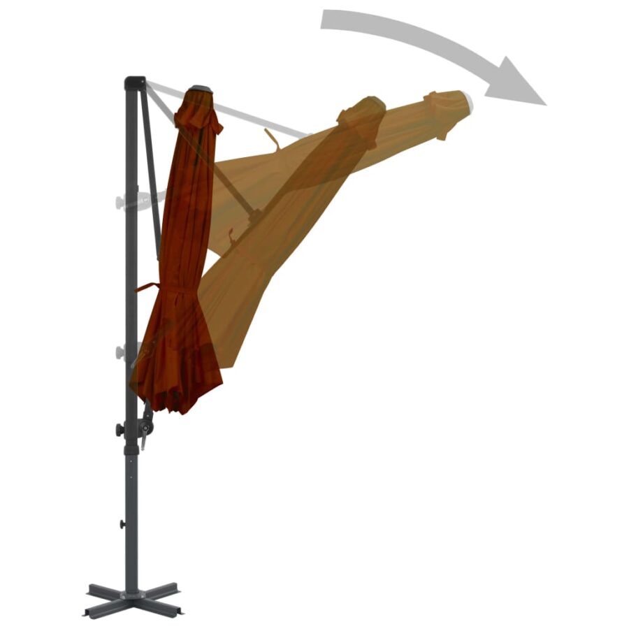 Zweefparasol met aluminium paal 300 cm terracottakleurig - Afbeelding 3
