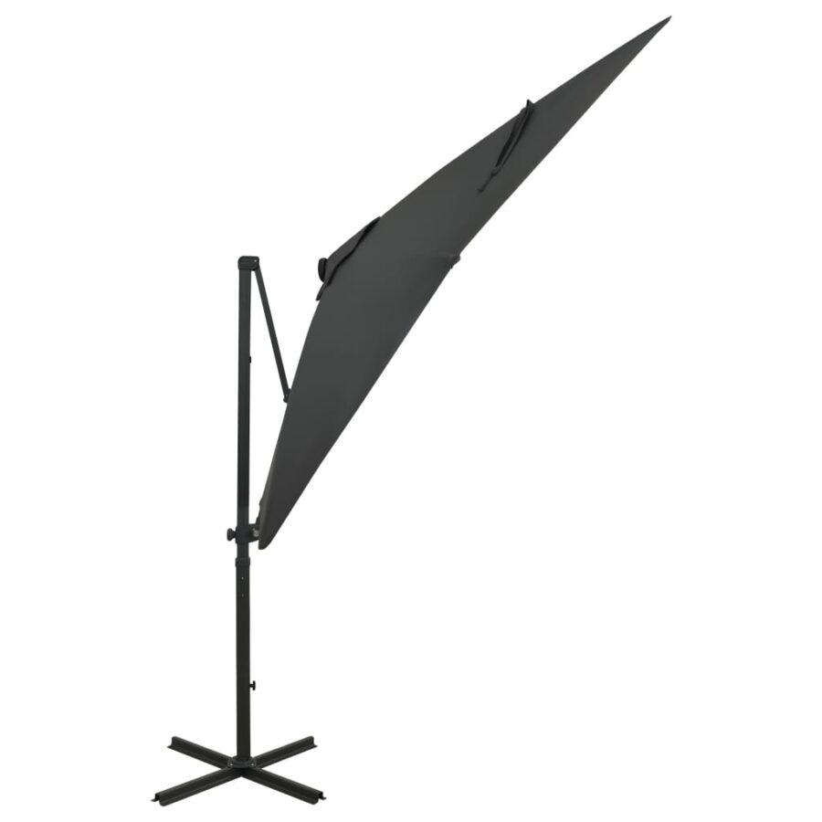 Zweefparasol met paal en LED-verlichting 250 cm antracietkleur - Afbeelding 2
