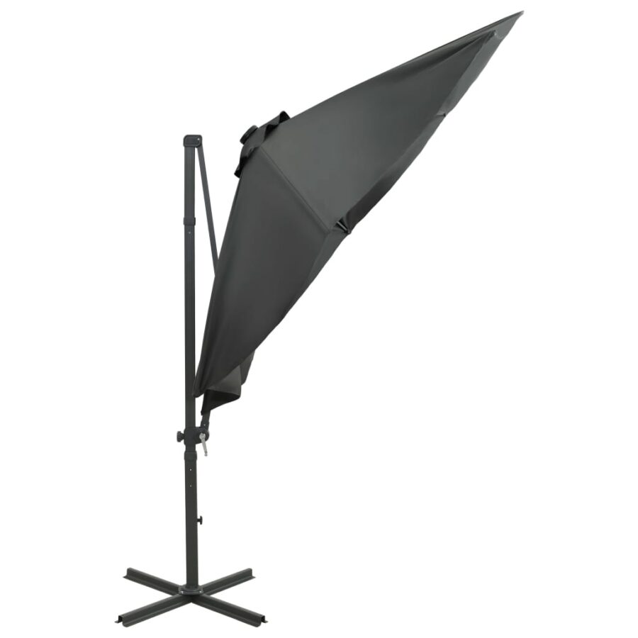 Zweefparasol met paal en LED-verlichting 300 cm antracietkleur - Afbeelding 4