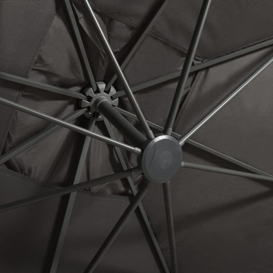 Zweefparasol met paal en LED-verlichting 300 cm antracietkleur - Afbeelding 9