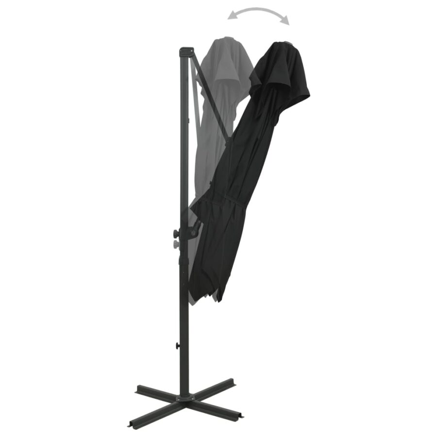 Zweefparasol met dubbel dak 250x250 cm zwart - Afbeelding 2