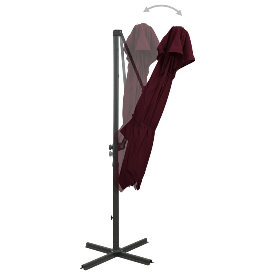 Zweefparasol met dubbel dak 250x250 cm bordeauxrood - Afbeelding 2