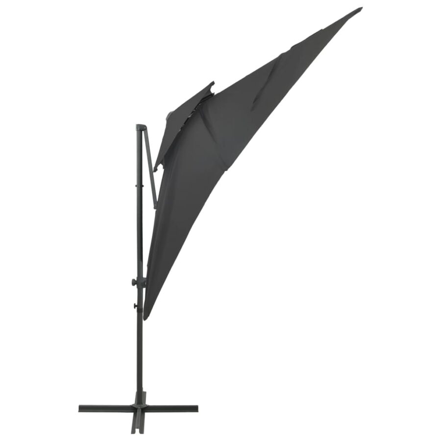 Zweefparasol met dubbel dak 250x250 cm antracietkleurig - Afbeelding 3