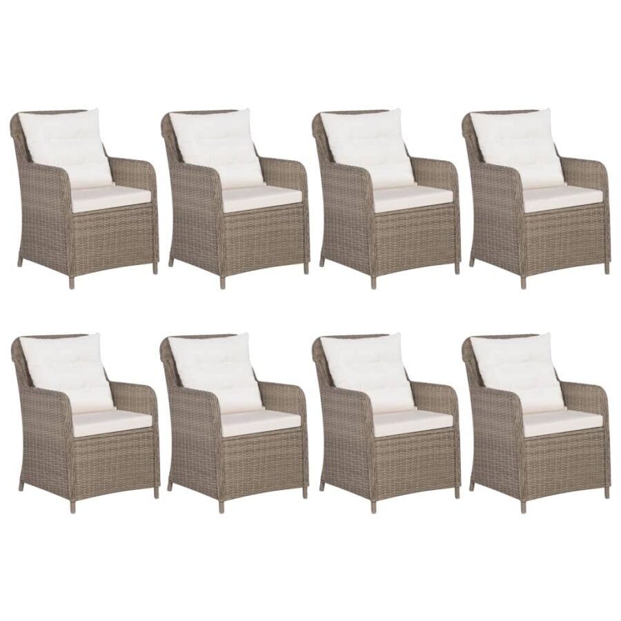 9-delige Tuinset poly rattan bruin - Afbeelding 2
