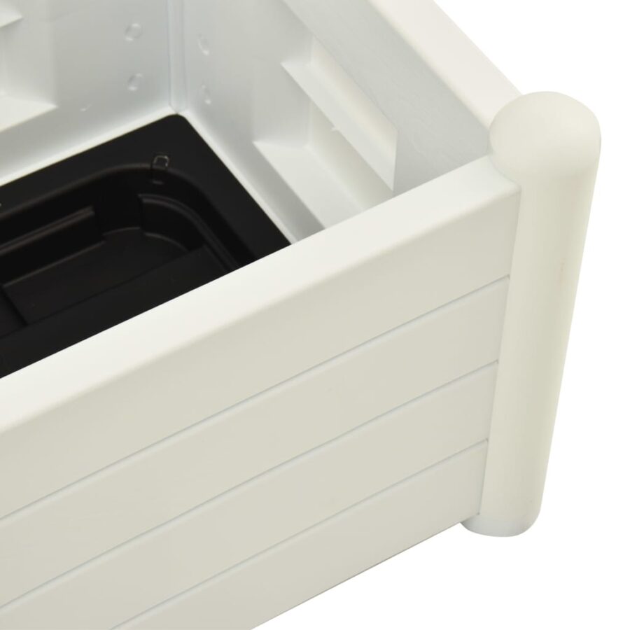 Plantenbak met latwerk 43x43x142 cm PP wit - Afbeelding 6