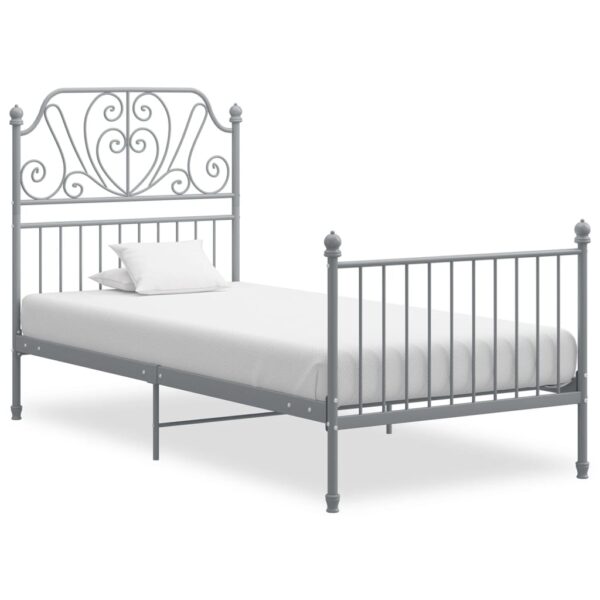 Bedframe metaal grijs 90x200 cm
