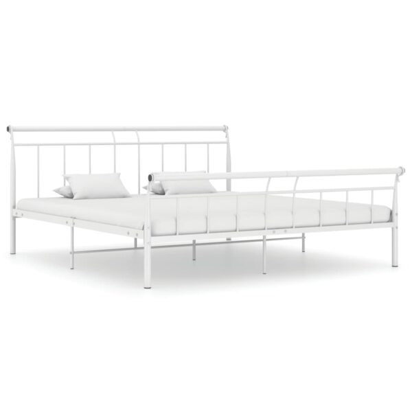 Bedframe metaal wit 200x200 cm