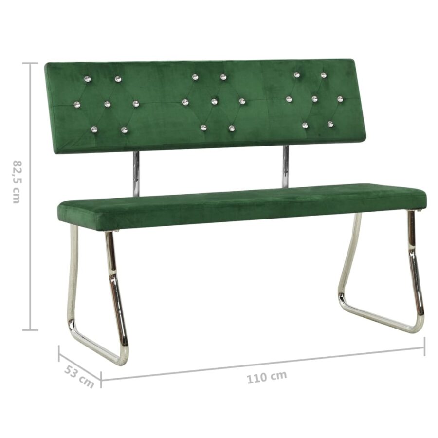Bankje 110 cm fluweel donkergroen - Afbeelding 6