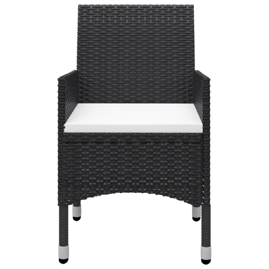 9-delige Tuinset poly rattan en acaciahout zwart - Afbeelding 8