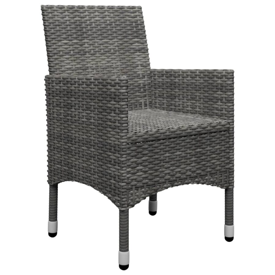 9-delige Tuinset poly rattan en acaciahout grijs - Afbeelding 10