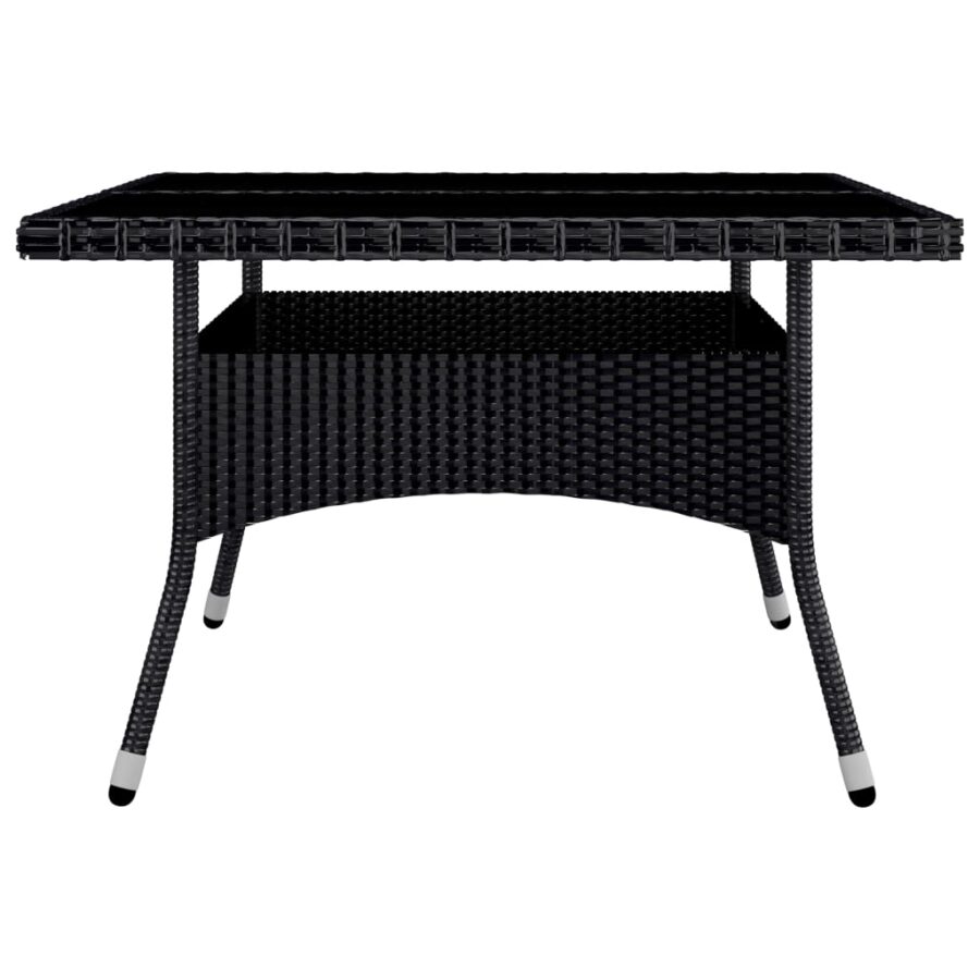 9-delige Tuinset poly rattan en acaciahout zwart - Afbeelding 5