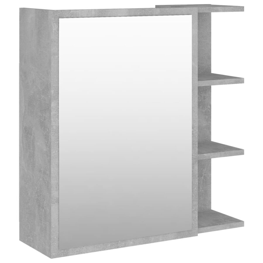 Badkamerspiegelkast 62,5x20,5x64 cm bewerkt hout betongrijs - Afbeelding 2