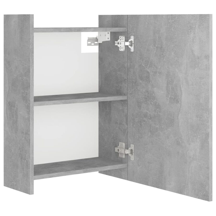 Badkamerspiegelkast 62,5x20,5x64 cm bewerkt hout betongrijs - Afbeelding 8
