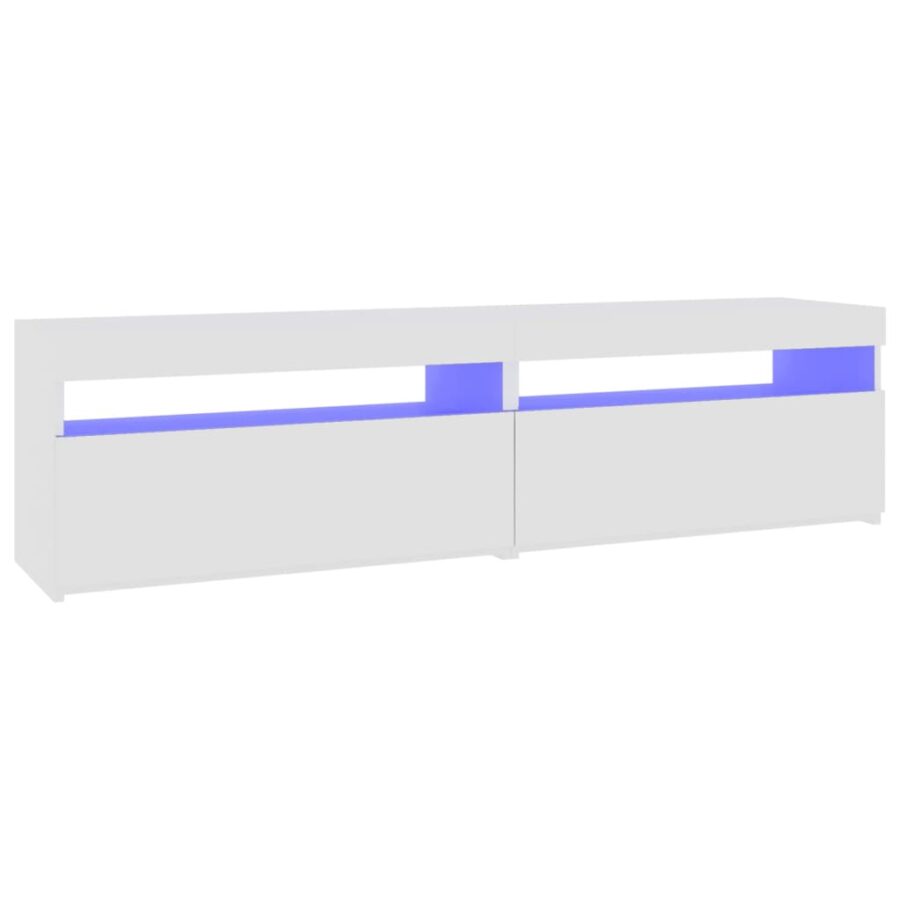Tv-meubelen 2 st met LED-verlichting 75x35x40 cm hoogglans wit - Afbeelding 7