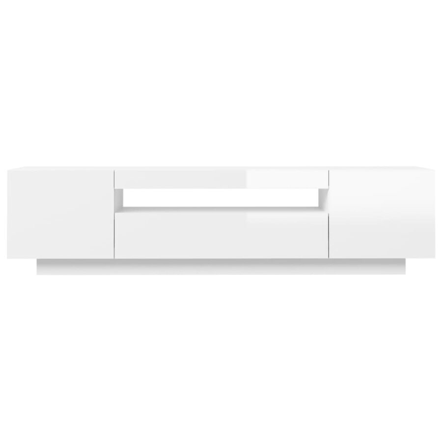 Tv-meubel met LED-verlichting 160x35x40 cm hoogglans wit - Afbeelding 8